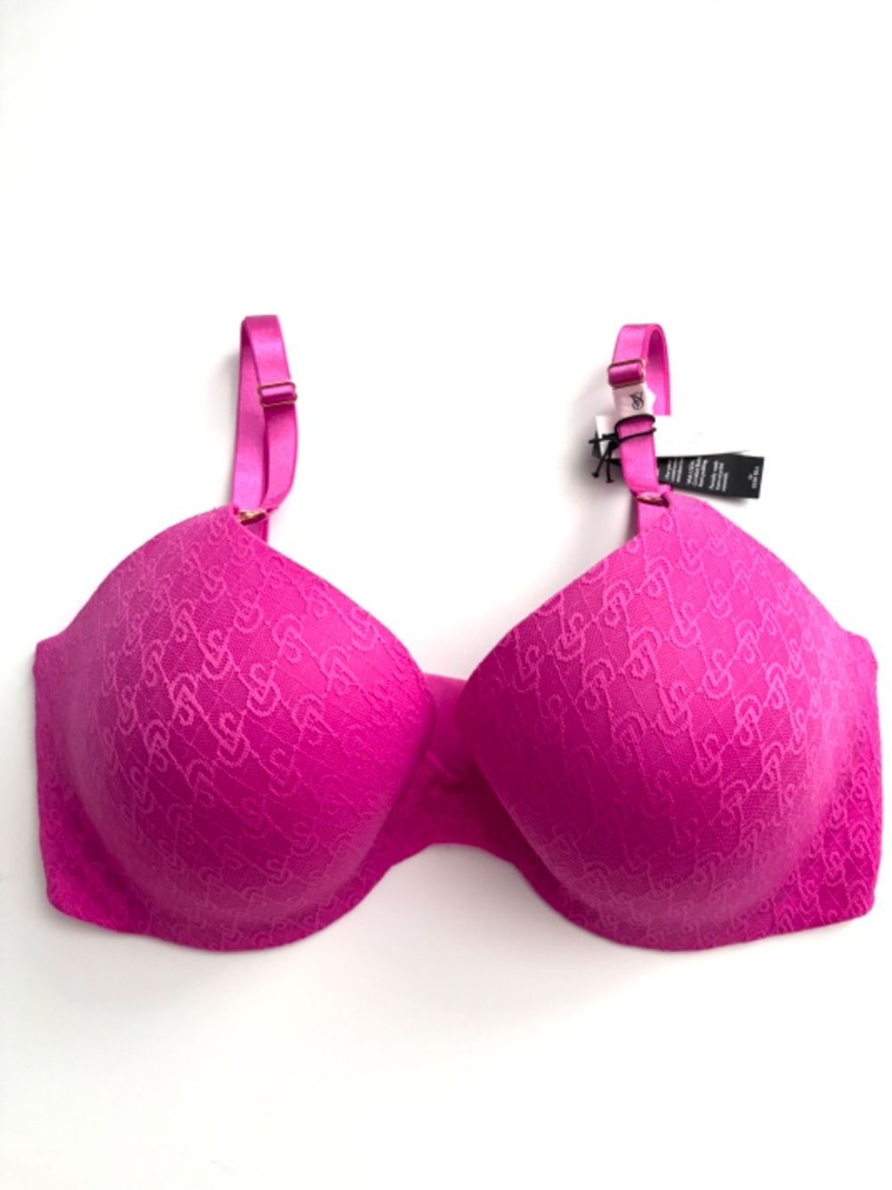 Victoria's Secret Bra Nwt Pink Icon Push Up Underwire Gold Hardware 34DDD